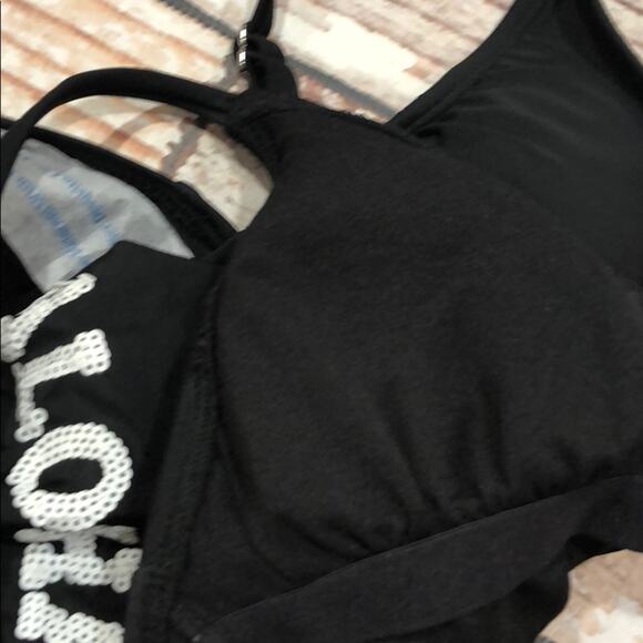 NEW Xhilaration black pineapple sequin swimsuit - Picture 6 of 6